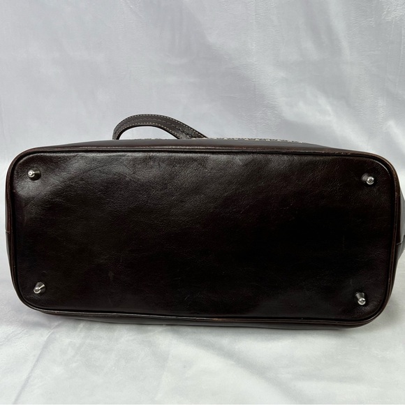 Coach Hamptons Madison Leather Suede Carryall Satchel Handbag Brown Tan - Picture 9 of 14